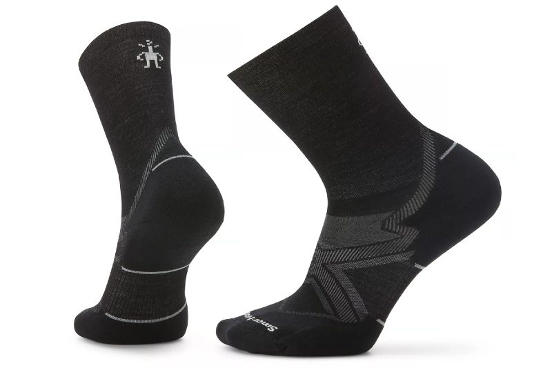 Smartwool run cold weather crew socks in black.
