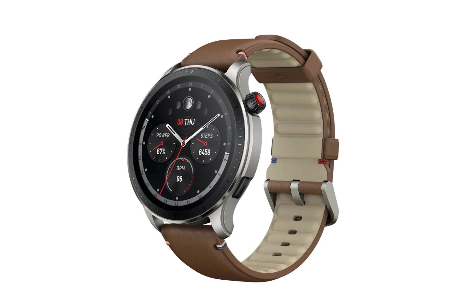 The Amazfit GTR 4 smart fitness watch.