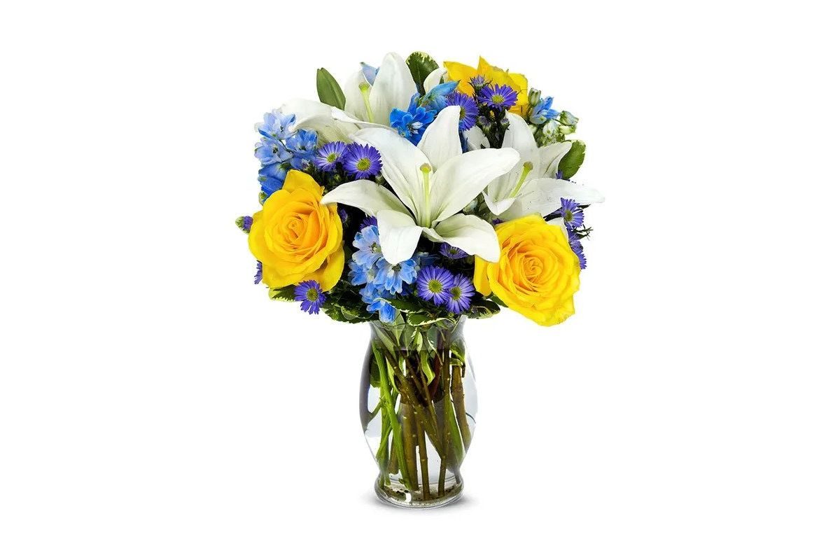 For You Flowers Bright Blue Skies flower arrangement
