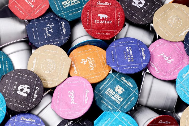 A pile of Cometeer Coffee pods.