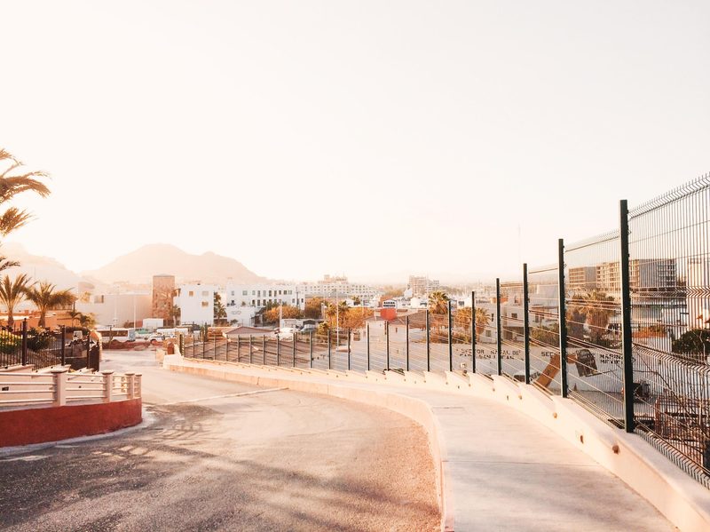 Sandy road in Cabo San Lucas, Mexico.