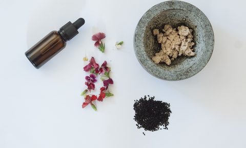 a flatlay of skincare products