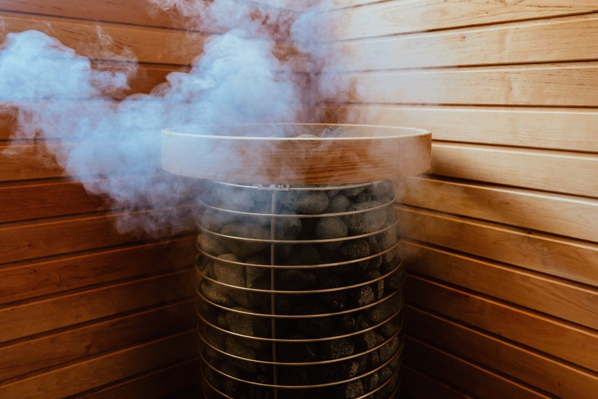 sweating in a sauna