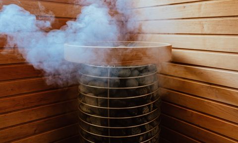 sweating in a sauna