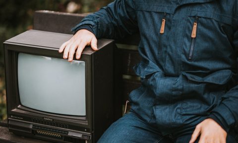 Man and an old TV