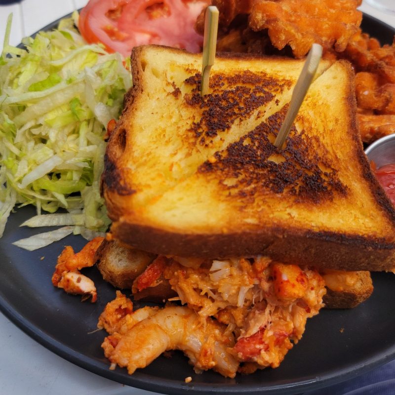 A grilled lobster sandwich at Station Craft Brewery + Kitchen in Dana Point, California.