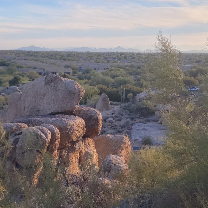 A view of Camelback Mountain from The Boulders Resort in Scottsdale, Arizona.