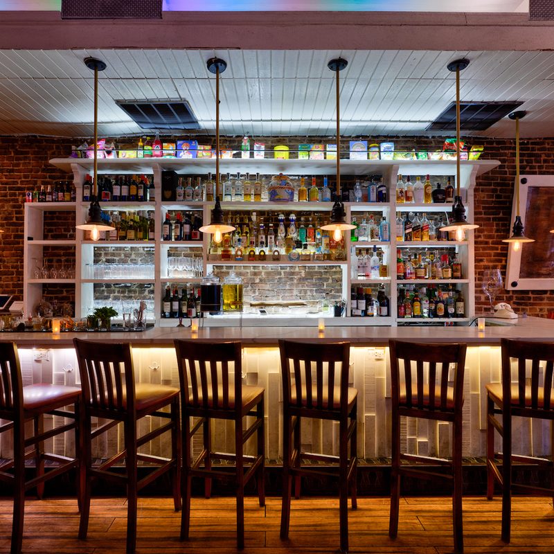 bar counter at la pulperia.