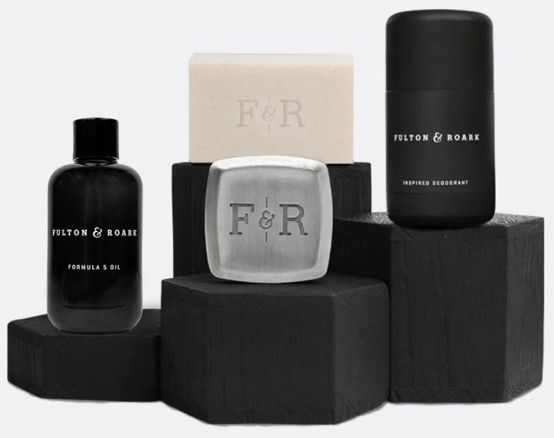 Fulton & Roark Total Package toiletry kit on a white studio background.