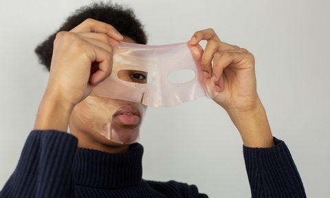 Man using skincare mask