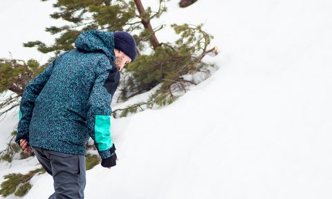 Walking uphill in the Quiksilver High Altitude jacket