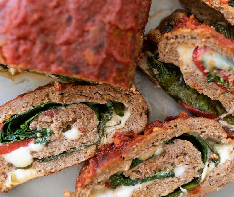Italian stuffed meatloaf from Omaha Steaks