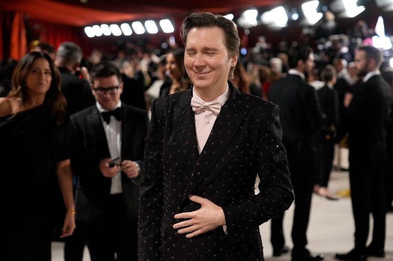 Paul Dano wearing a jewel encrusted tux at the Oscars