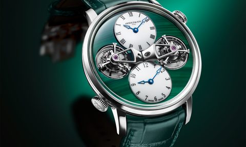 arnold and son double tourbillion novelty watch a s tourbillon wg malachite 3 4