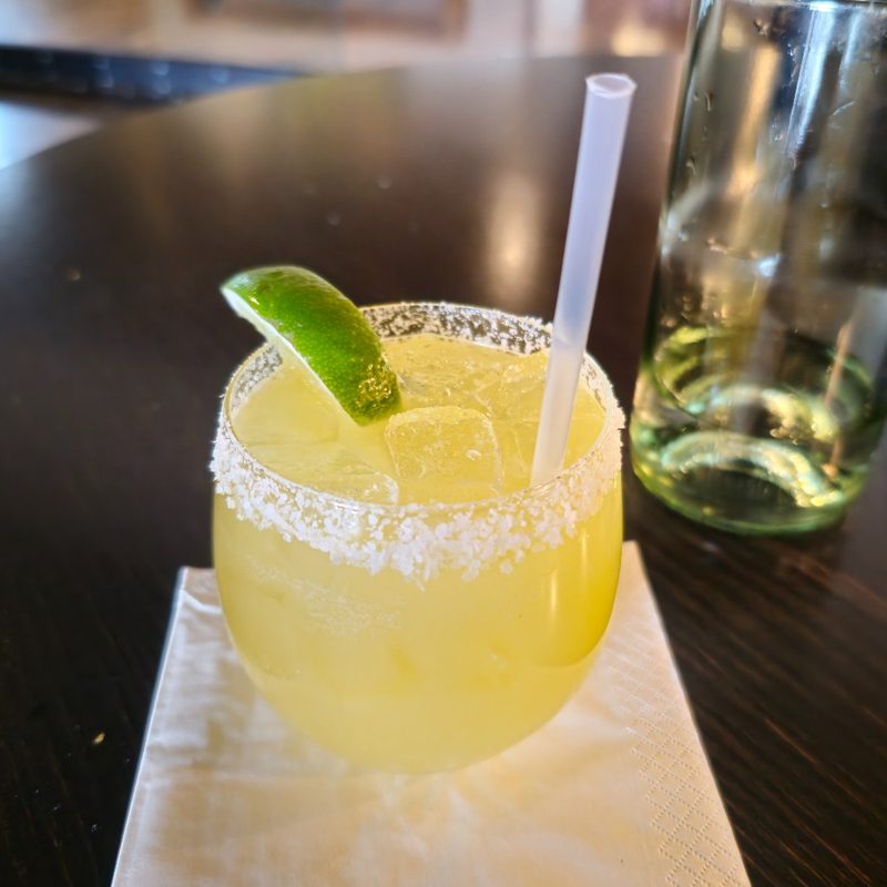 A margarita at the bar at the Four Seasons Resort Rancho Encantado Santa Fe in Santa Fe, New Mexico.