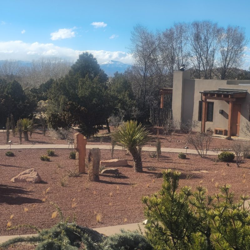 The view from the bar at the Four Seasons Resort Rancho Encantado Santa Fe in Santa Fe, New Mexico.
