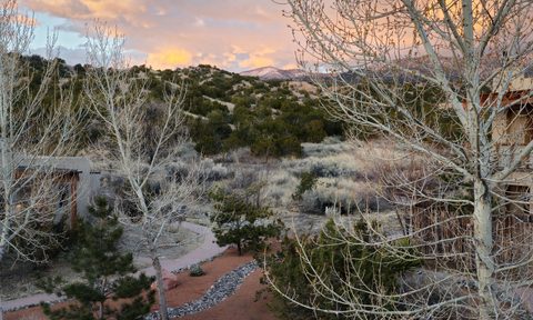 A beautiful sunset at the Four Seasons Resort Rancho Encantado Santa Fe in Santa Fe, New Mexico.