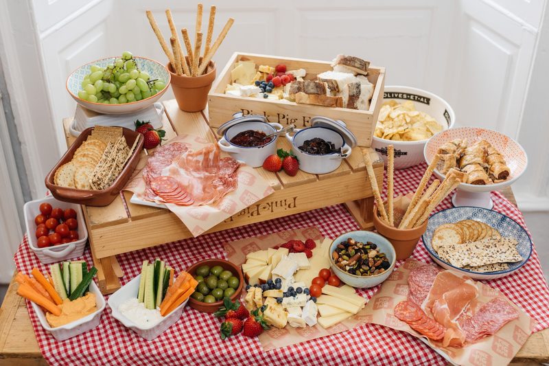 Charcuterie board buffet table