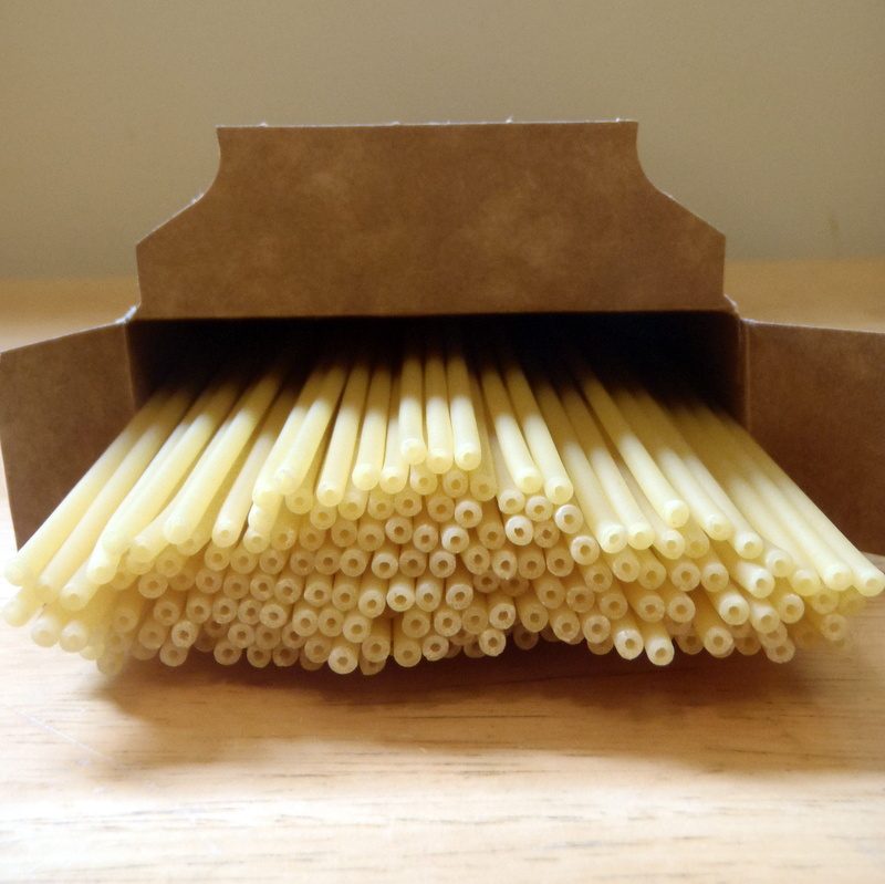 Bucatini in box, uncooked