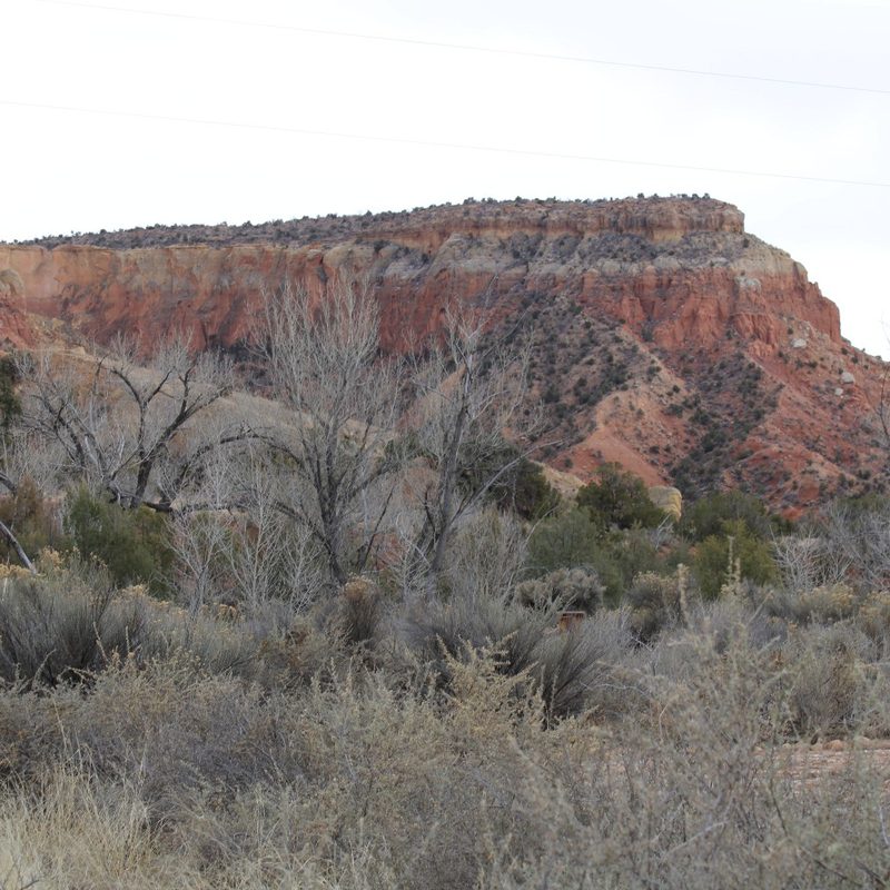 A view of the red rocks at Ghost Ranch in Abiquiu, New Mexico.