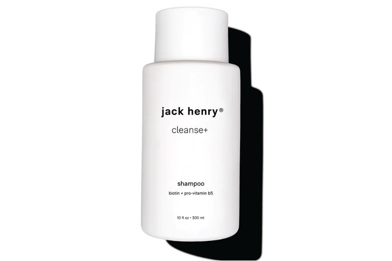 Jack Henry cleanse shampoo on a white background with a shadow.