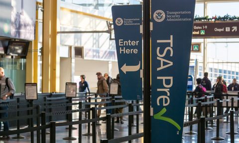 TSA PreCheck sign at airport