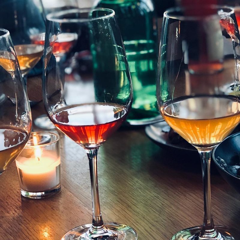 Wine samples at Dame in Portland.