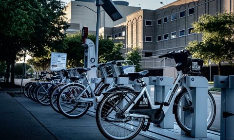 Electric bikes charging.