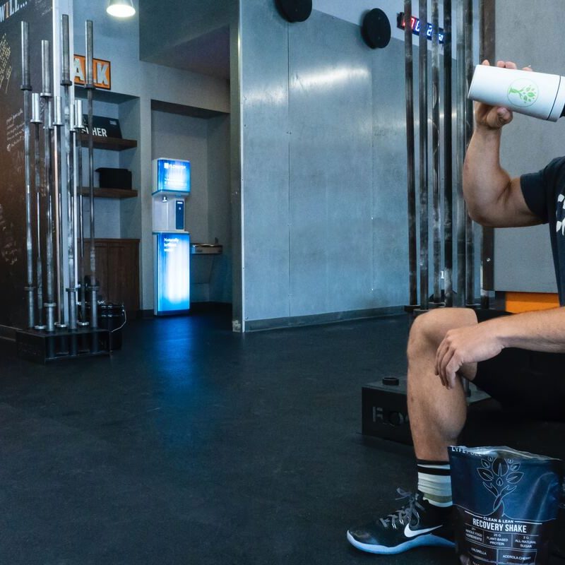 Man drinking creatine.