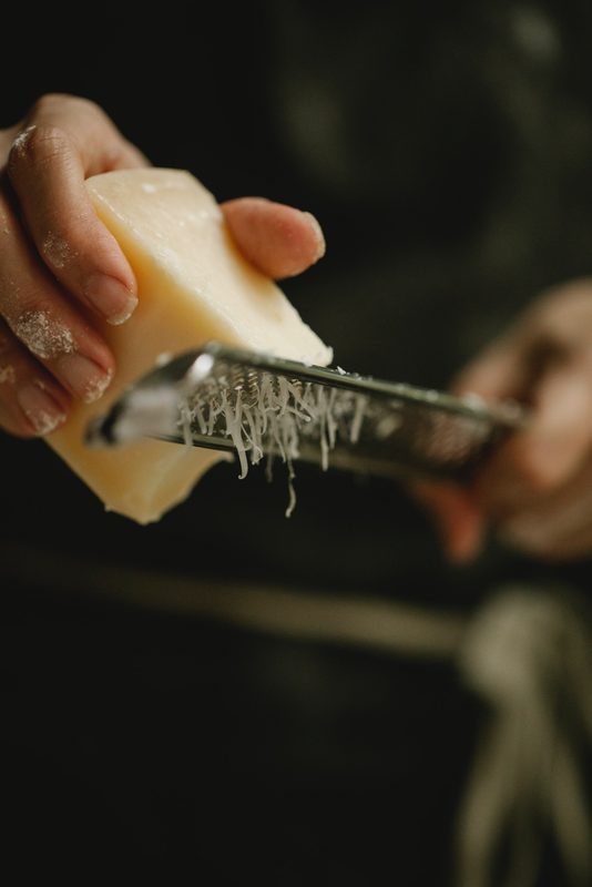 Grating parmesan