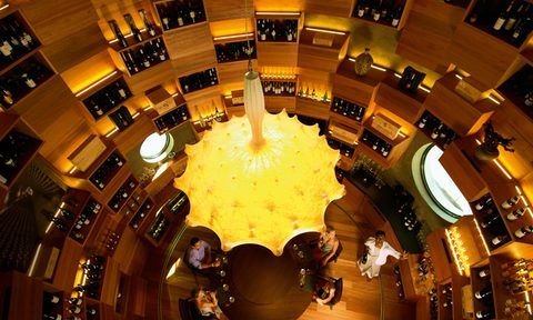 The wine cellar at Tavaru Tower in the Maldives.