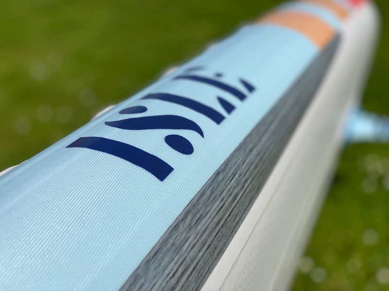 A sidewall and rail image of the Isle Pro SUP range