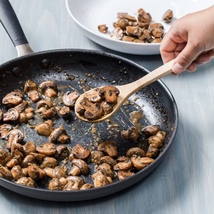 Sauteed mushrooms and shallots with thyme