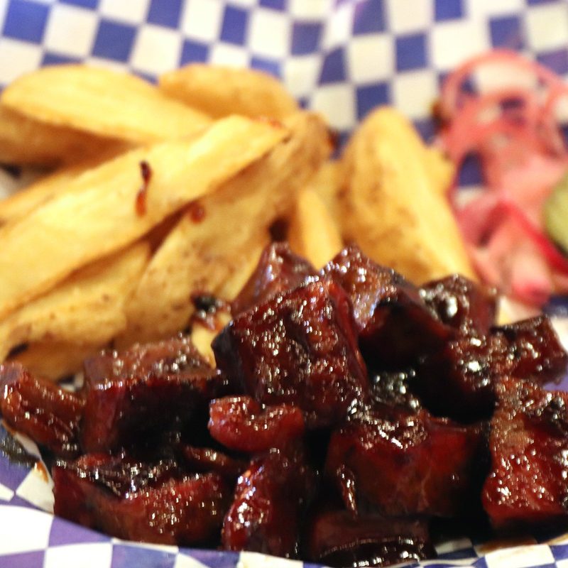 Burnt ends with fries