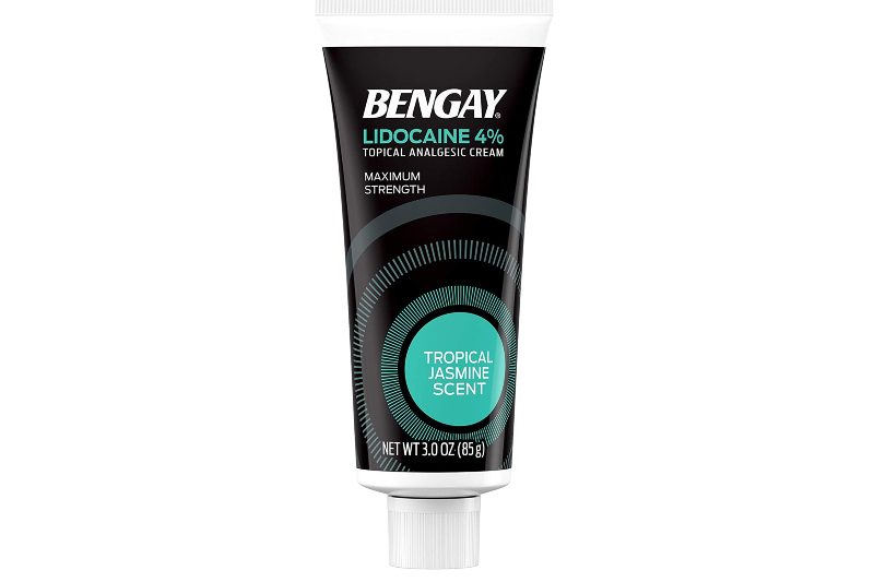 Bengay Pain Relieving Lidocaine Cream on a white background.