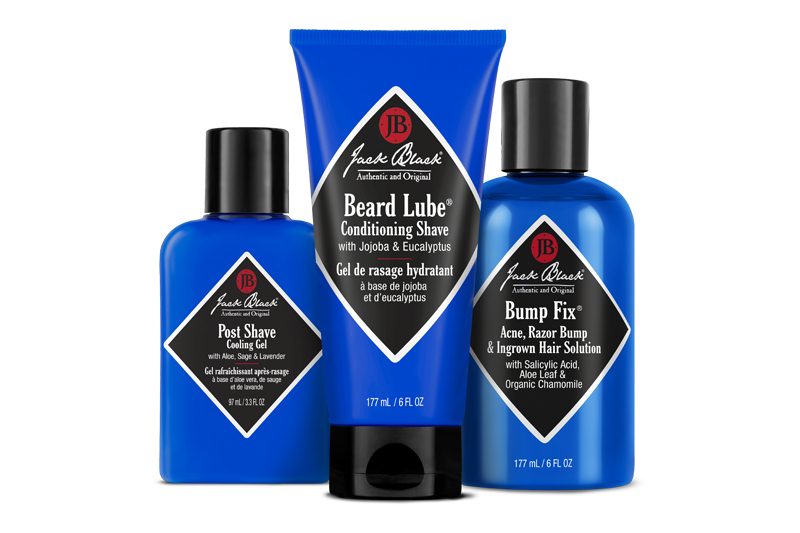 Jack Black shaving set on a white background.
