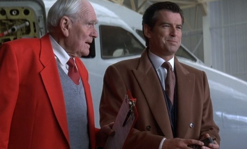 James Bond in Camel Overcoat and blue three piece
