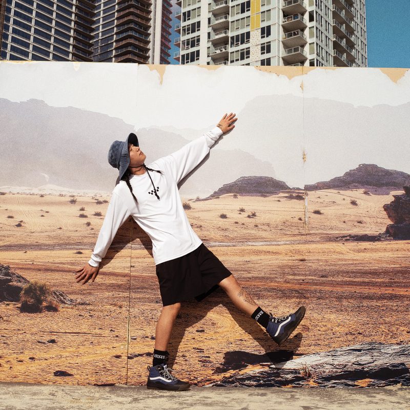 Man wearing Vans warm-weather hiking boots