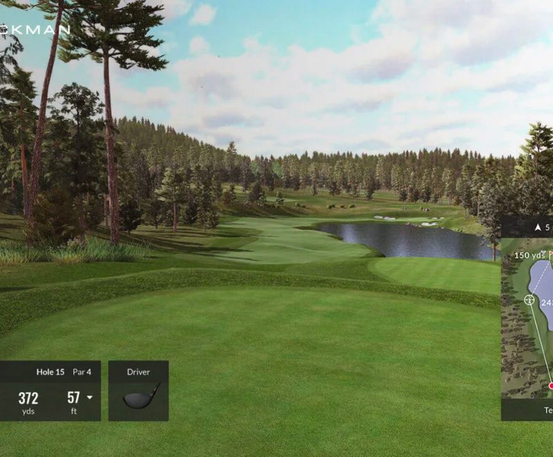Screen from Trackman indoor golf simulator.