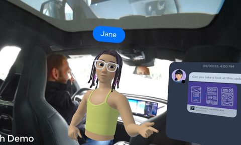Metaverse avatar on a VR headset