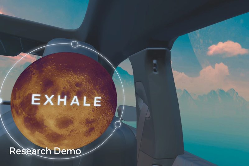 Image of a moon displayed by a VR headset 