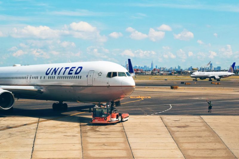 United jet on runway