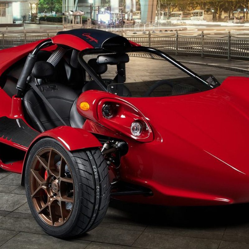 Campagna Motors T-REX RR three-wheel sports car.