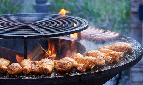 Chicken drumsticks on grill