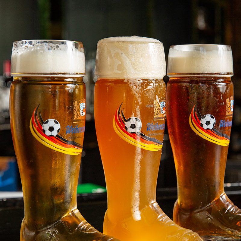 Soccer pours at Der Biergarten in Atlanta.