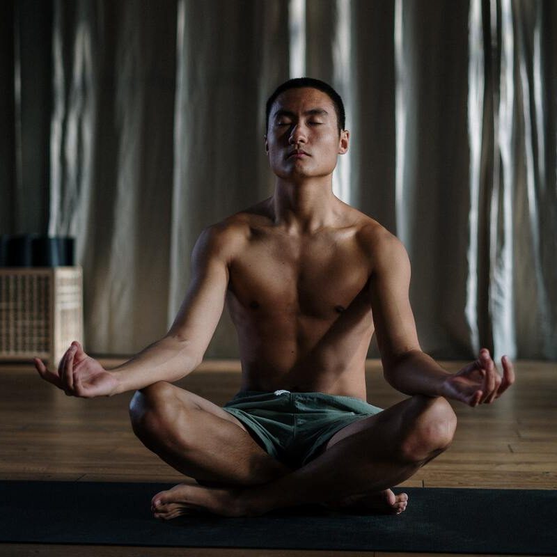 Man meditating.