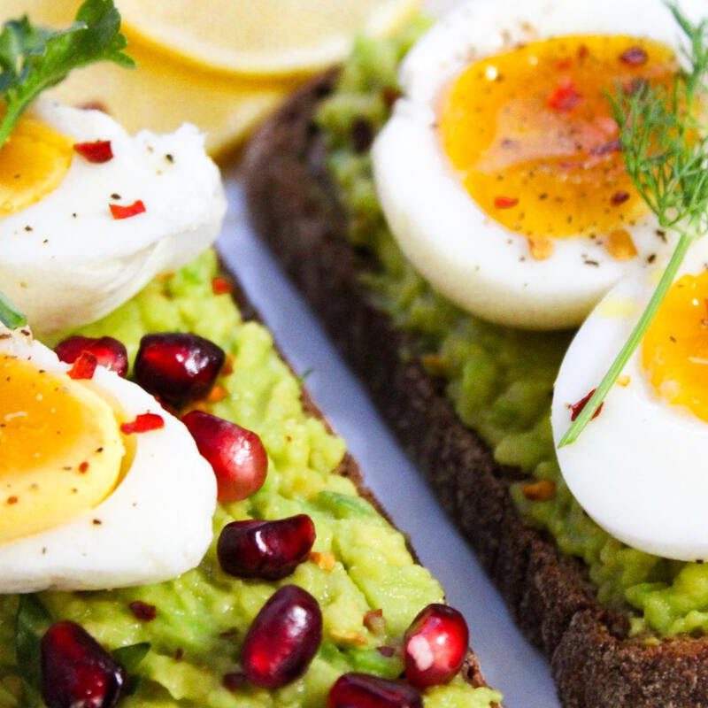 Eggs on avocado toast