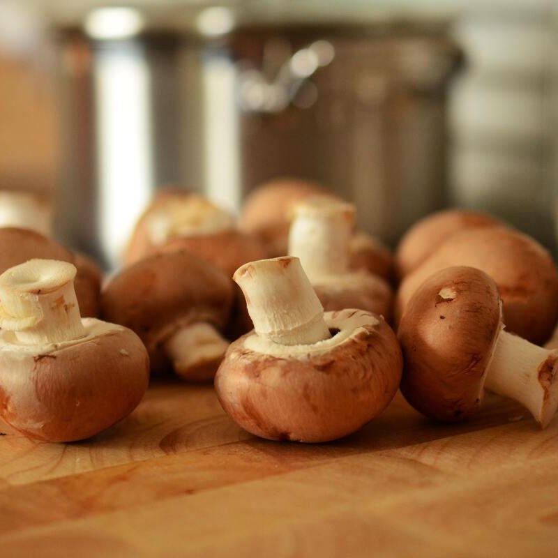 Mushrooms on a table