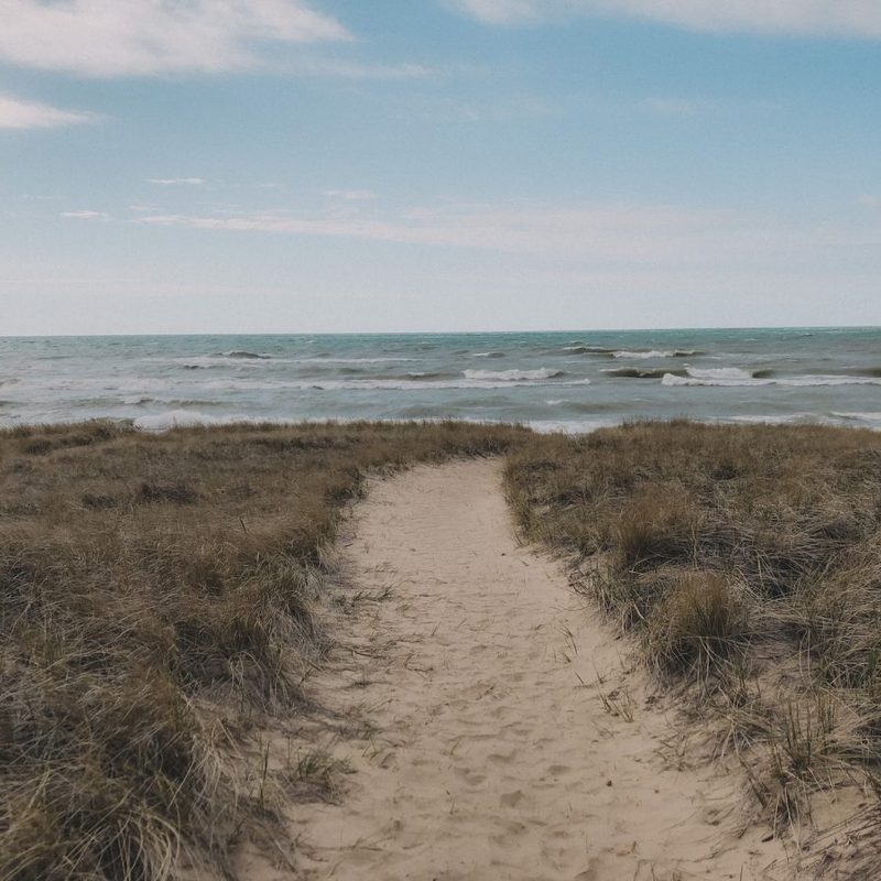 A path to the water from the Dunes in Michigan City