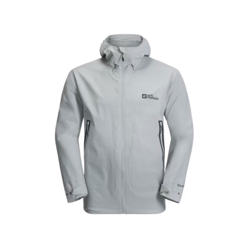 Jack Wolfskin Tapeless 2.0 Men's Rain Jacket on a plain white background.